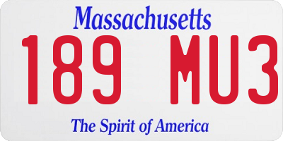 MA license plate 189MU3