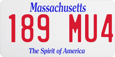 MA license plate 189MU4