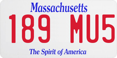 MA license plate 189MU5
