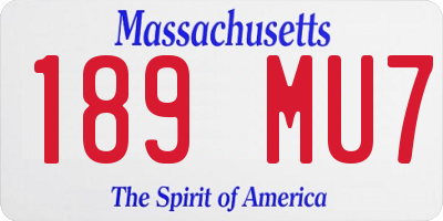 MA license plate 189MU7