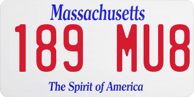 MA license plate 189MU8