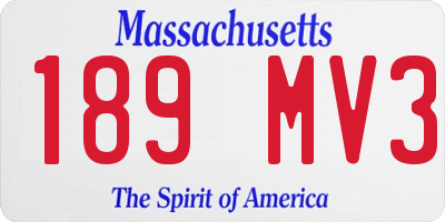 MA license plate 189MV3