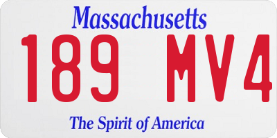 MA license plate 189MV4