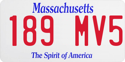 MA license plate 189MV5
