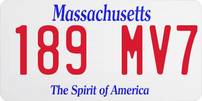 MA license plate 189MV7
