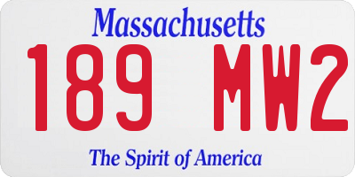 MA license plate 189MW2