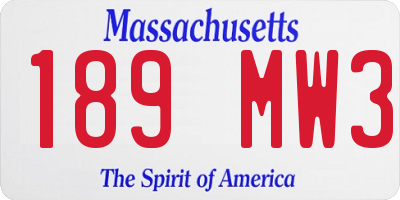 MA license plate 189MW3