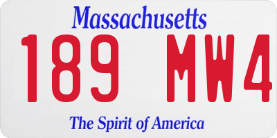 MA license plate 189MW4