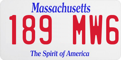 MA license plate 189MW6
