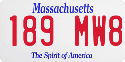 MA license plate 189MW8