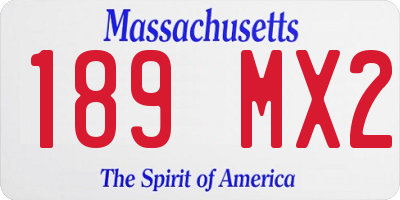 MA license plate 189MX2