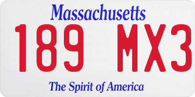 MA license plate 189MX3
