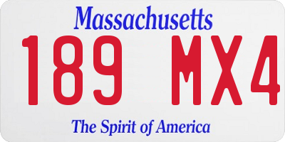 MA license plate 189MX4