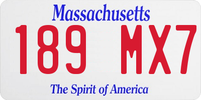 MA license plate 189MX7