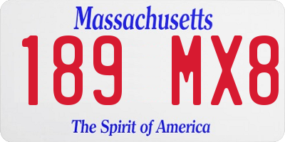 MA license plate 189MX8