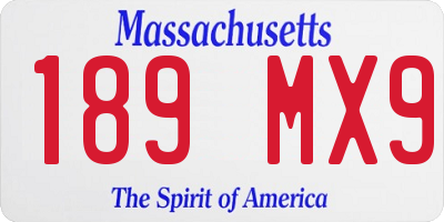 MA license plate 189MX9