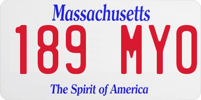 MA license plate 189MY0