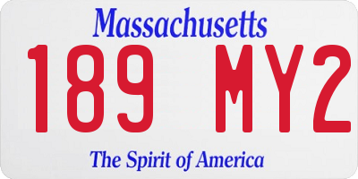 MA license plate 189MY2