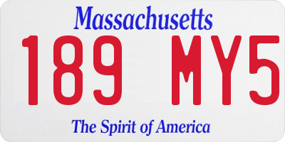 MA license plate 189MY5