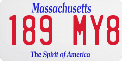 MA license plate 189MY8