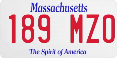MA license plate 189MZ0