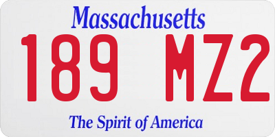 MA license plate 189MZ2