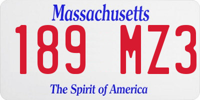 MA license plate 189MZ3