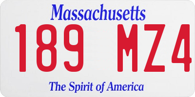 MA license plate 189MZ4