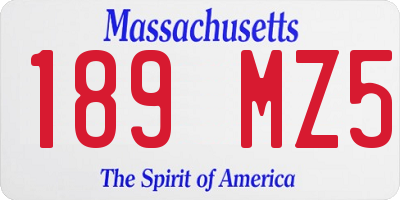 MA license plate 189MZ5