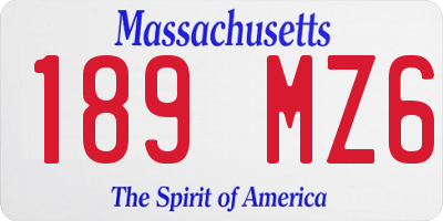 MA license plate 189MZ6