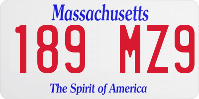 MA license plate 189MZ9