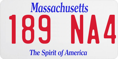 MA license plate 189NA4