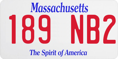 MA license plate 189NB2