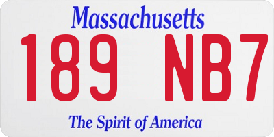 MA license plate 189NB7