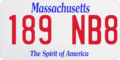 MA license plate 189NB8