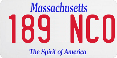 MA license plate 189NC0