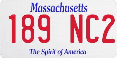 MA license plate 189NC2