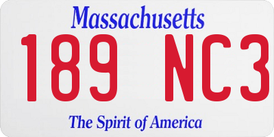 MA license plate 189NC3