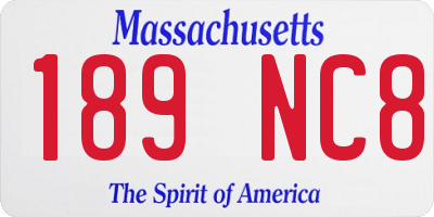 MA license plate 189NC8