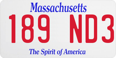 MA license plate 189ND3