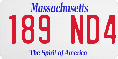 MA license plate 189ND4