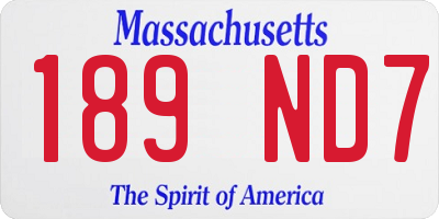 MA license plate 189ND7