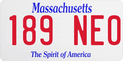 MA license plate 189NE0