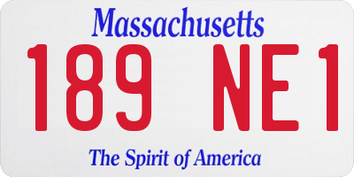MA license plate 189NE1