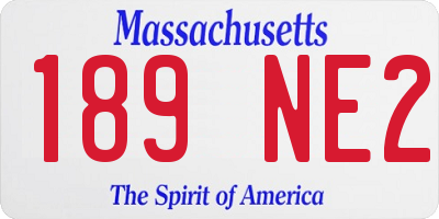 MA license plate 189NE2
