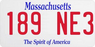 MA license plate 189NE3