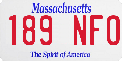 MA license plate 189NF0