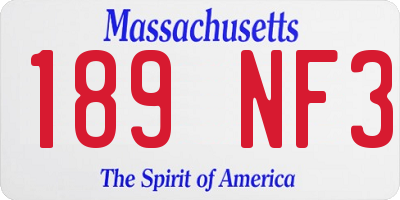 MA license plate 189NF3