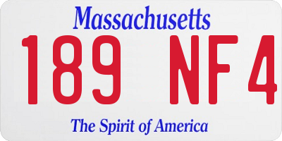 MA license plate 189NF4