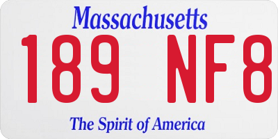 MA license plate 189NF8